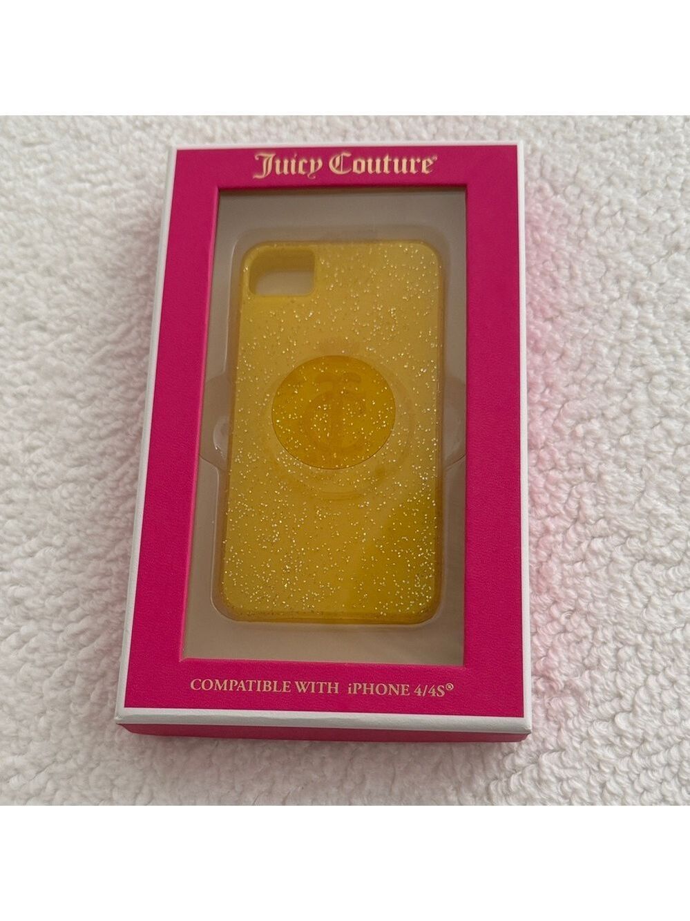 vintage Juicy Couture Sparkling Yellow Phone Case for iPhone 4/4S